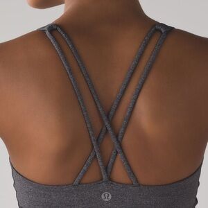 Lululemon Free To Be Bra in Heathered Black size 8, Style: W2AHNS